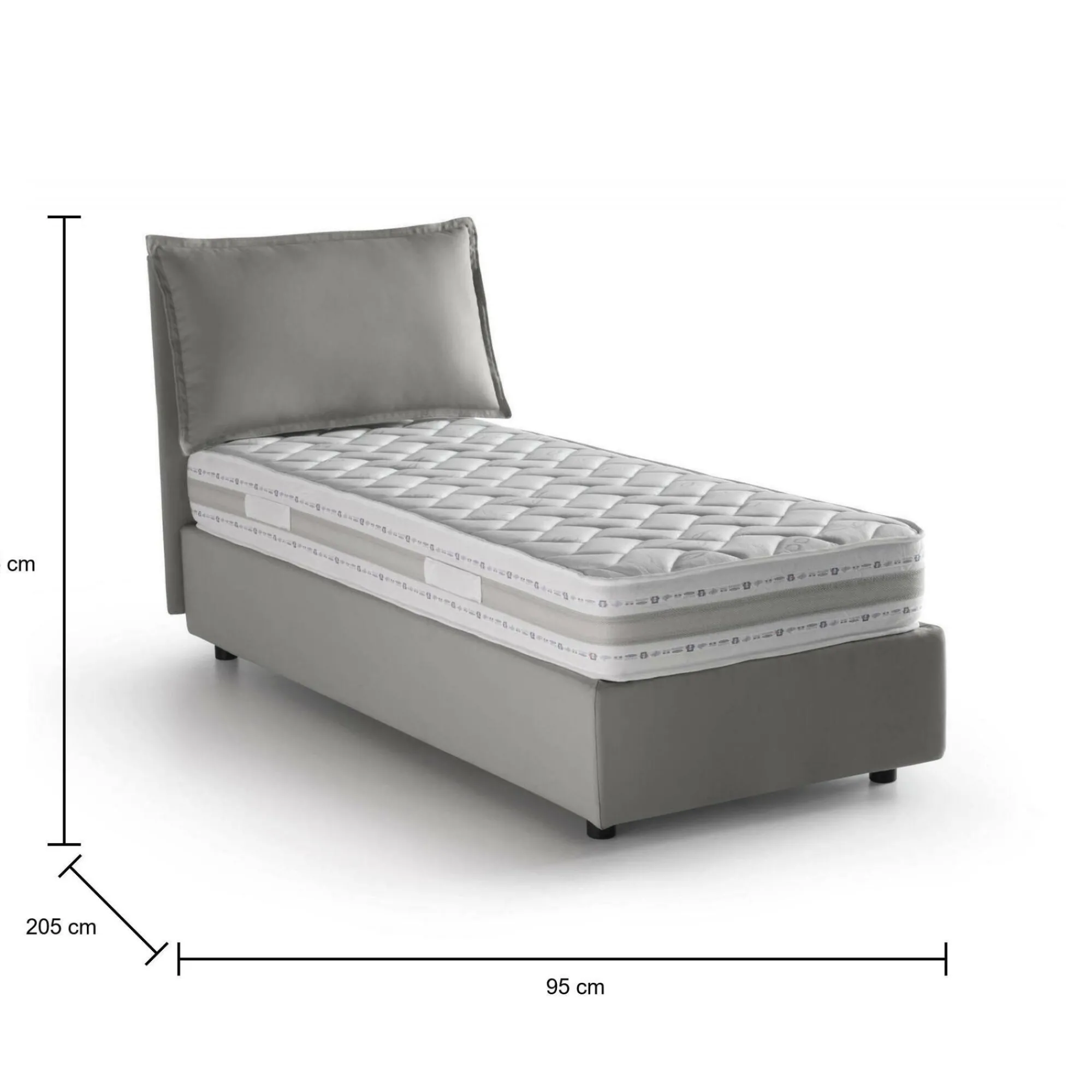 Letto singolo Armaduk, con materasso Cm 80x190 incluso,<Dmora Store