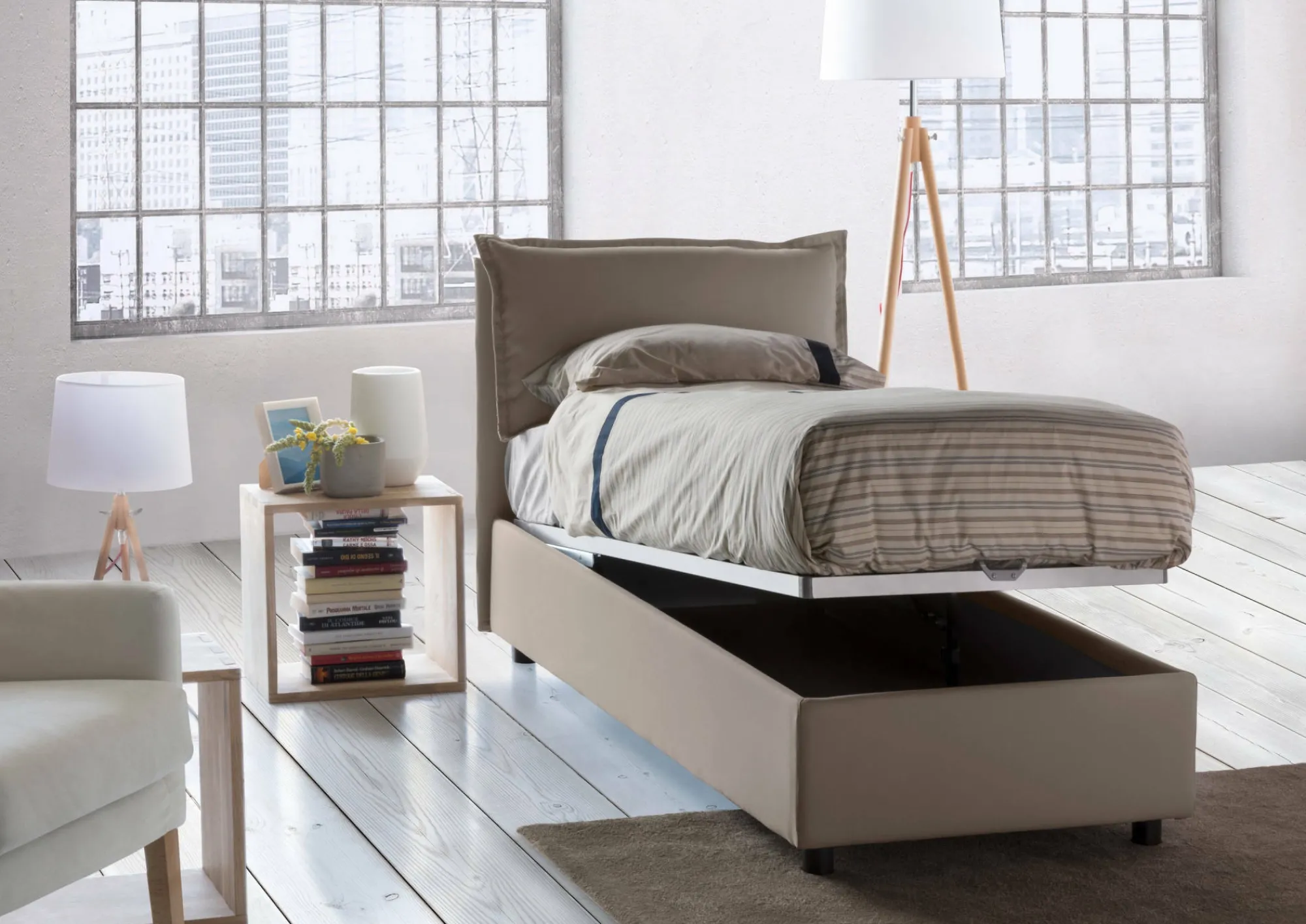 Letto singolo Armaduk, con materasso Cm 80x190 incluso,<Dmora Best Sale