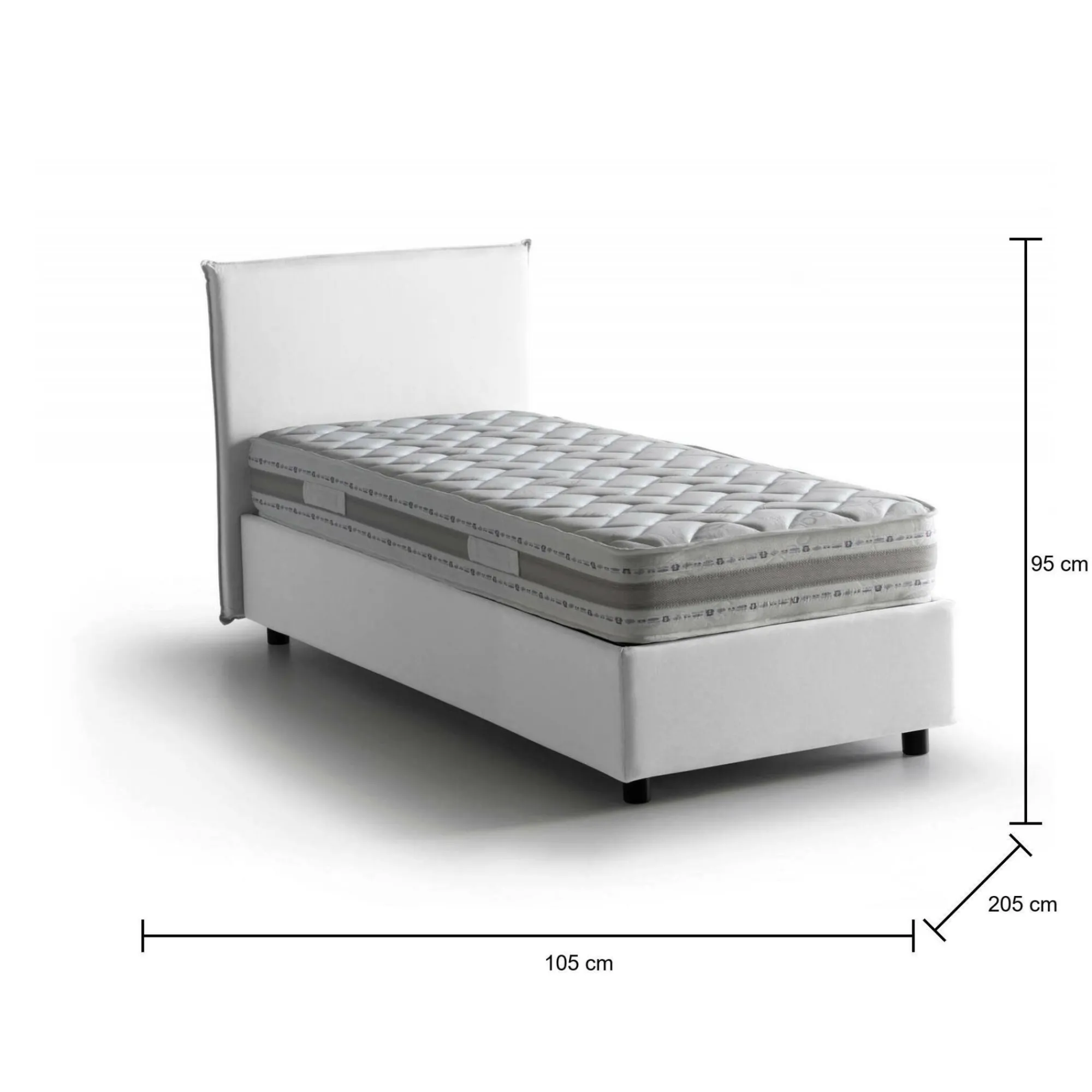 Letto singolo Arminius, con materasso Cm 90x190 incluso,<Dmora Online