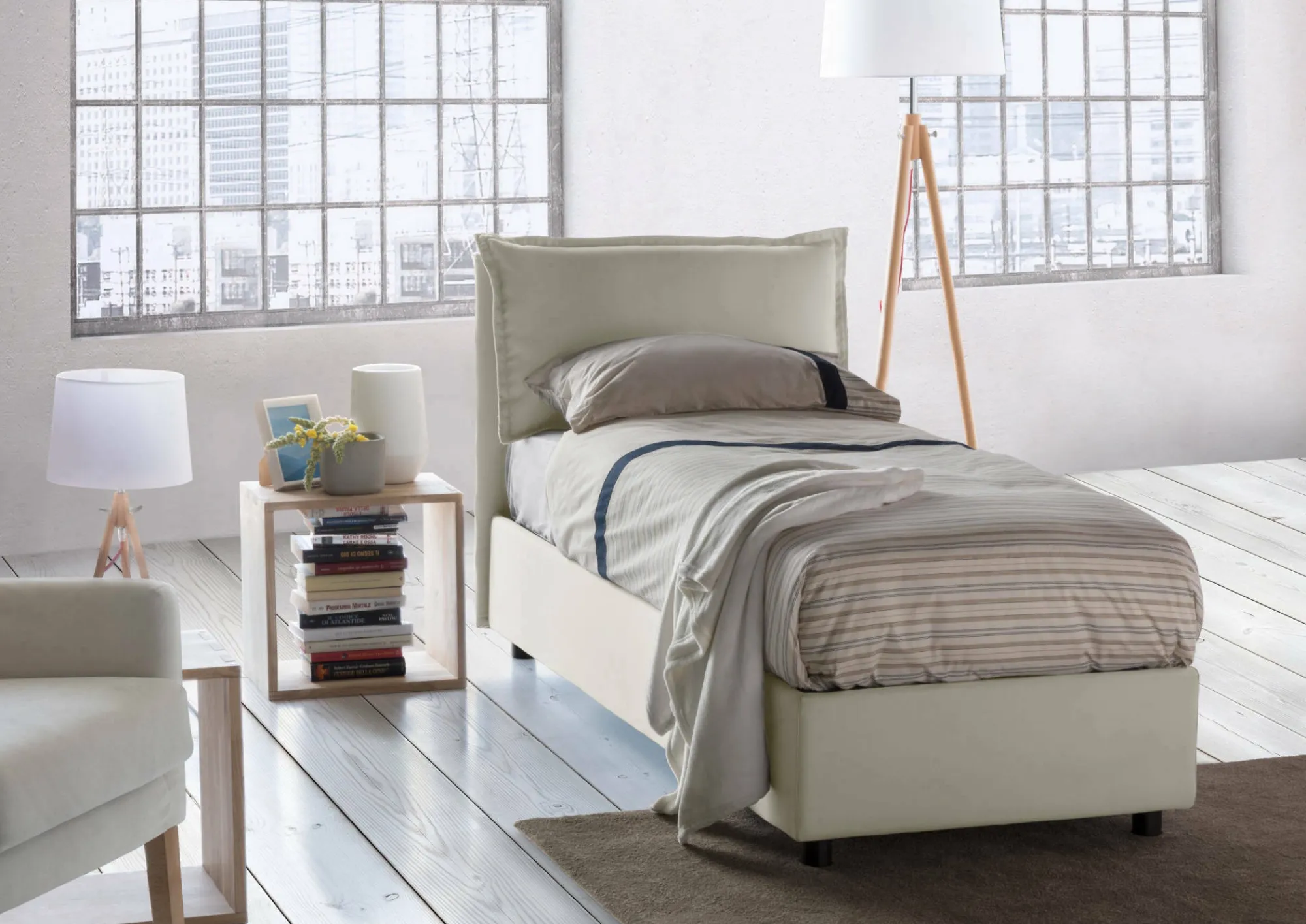 Letto singolo Arzon, con materasso Cm 90x200 incluso,<Dmora Best Sale