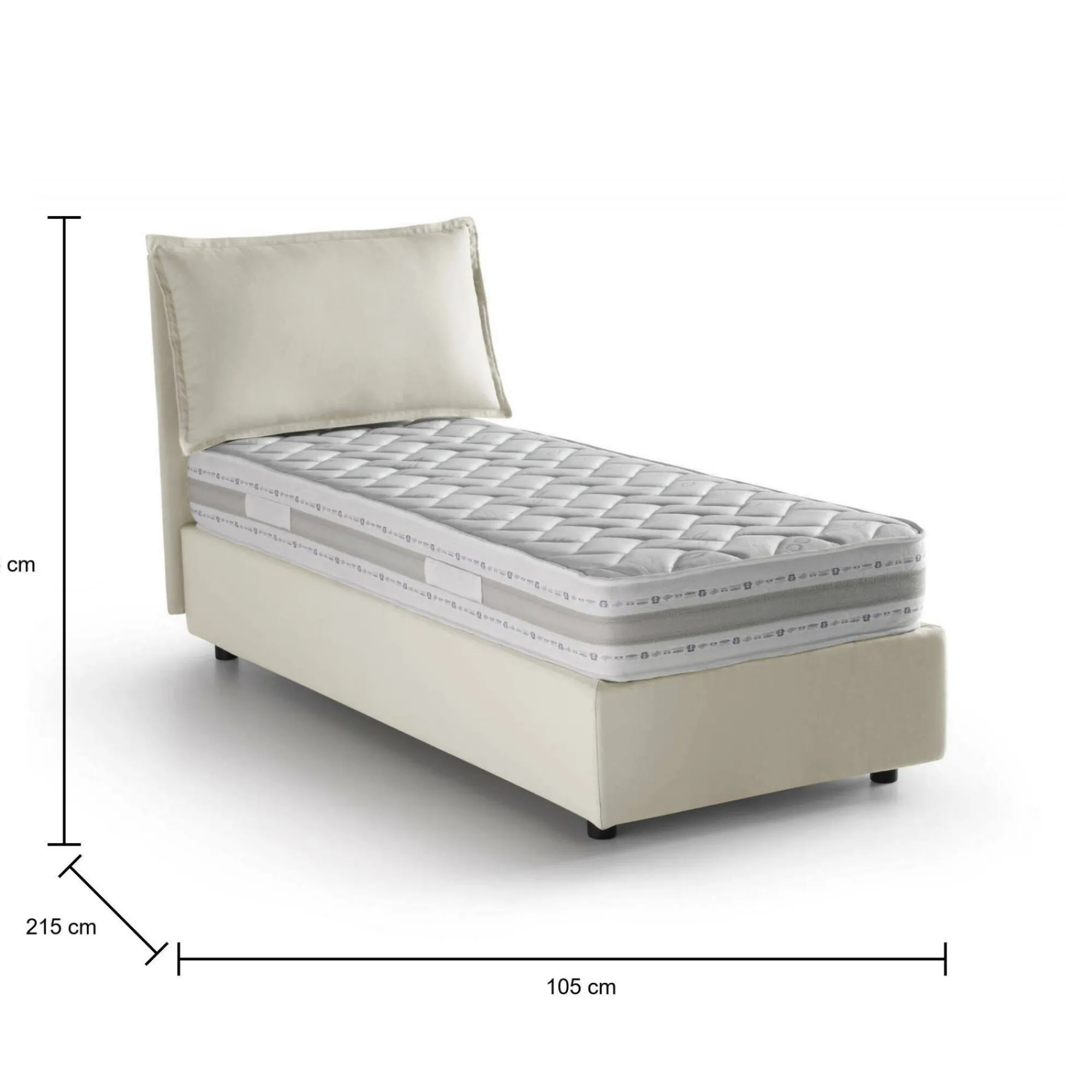 Letto singolo Arzon, con materasso Cm 90x200 incluso,<Dmora Best Sale