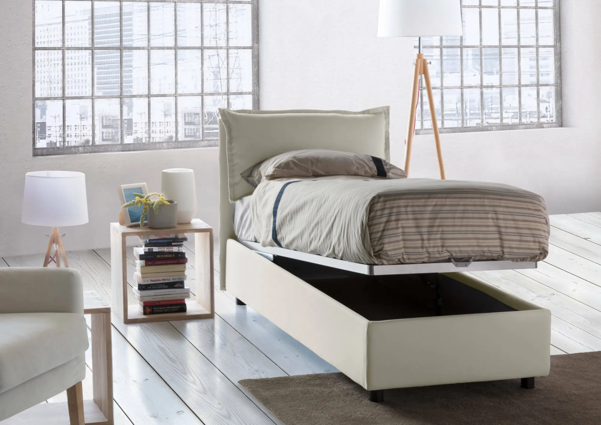 Letto singolo Arzon, con materasso Cm 90x200 incluso,<Dmora Best Sale