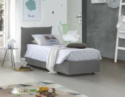 Letto singolo Azeglio, con materasso Cm 80x190 incluso,<Dmora Outlet