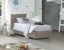 Letto singolo Azeglio, con materasso Cm 80x190 incluso,<Dmora Outlet