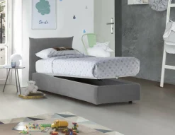Letto singolo Azeglio, con materasso Cm 80x190 incluso,<Dmora Outlet