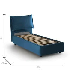 Letto singolo Azzurrino, adatto per materasso Cm 80x200,<Dmora Hot