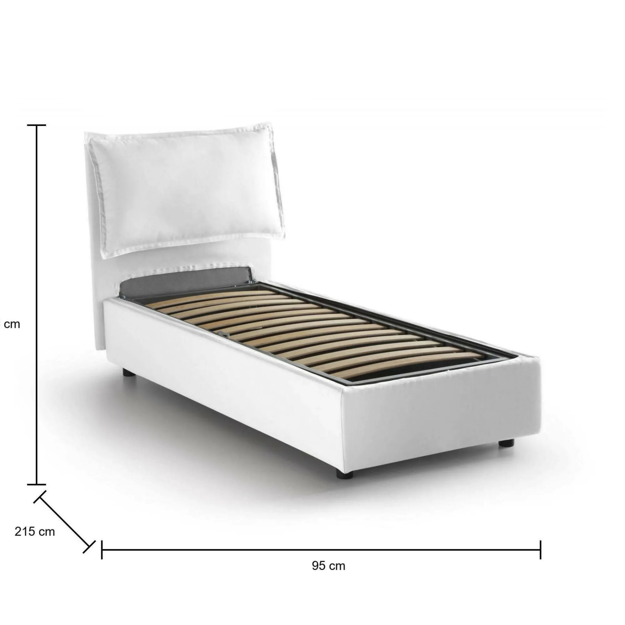 Letto singolo Azzurrino, adatto per materasso Cm 80x200,<Dmora Flash Sale