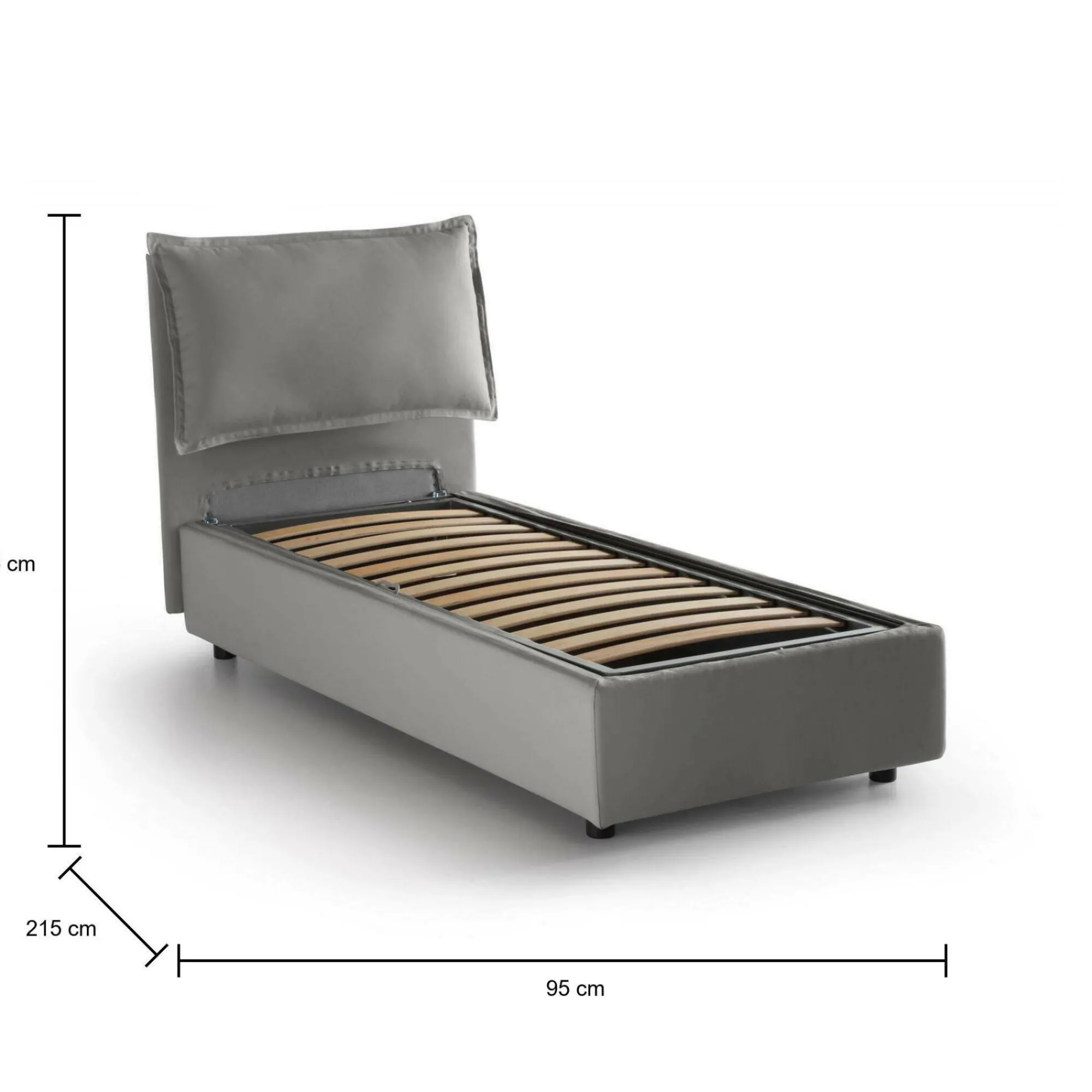 Letto singolo Azzurrino, adatto per materasso Cm 80x200,<Dmora Clearance