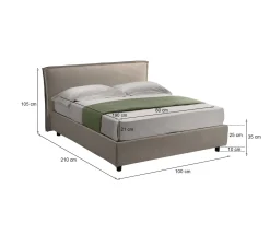Letto singolo Brozolo, Con materasso Cm 80x190 incluso,<Dmora Fashion