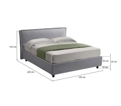 Letto singolo Bruino, Adatto a materasso Cm 80x200,<Dmora New