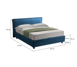 Letto singolo Brusson, Adatto a materasso Cm 80x190,<Dmora Discount