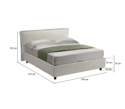Letto singolo Brusson, Adatto a materasso Cm 80x190,<Dmora Cheap