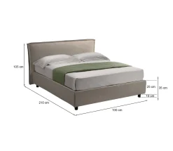 Letto singolo Brusson, Adatto a materasso Cm 80x190,<Dmora Flash Sale