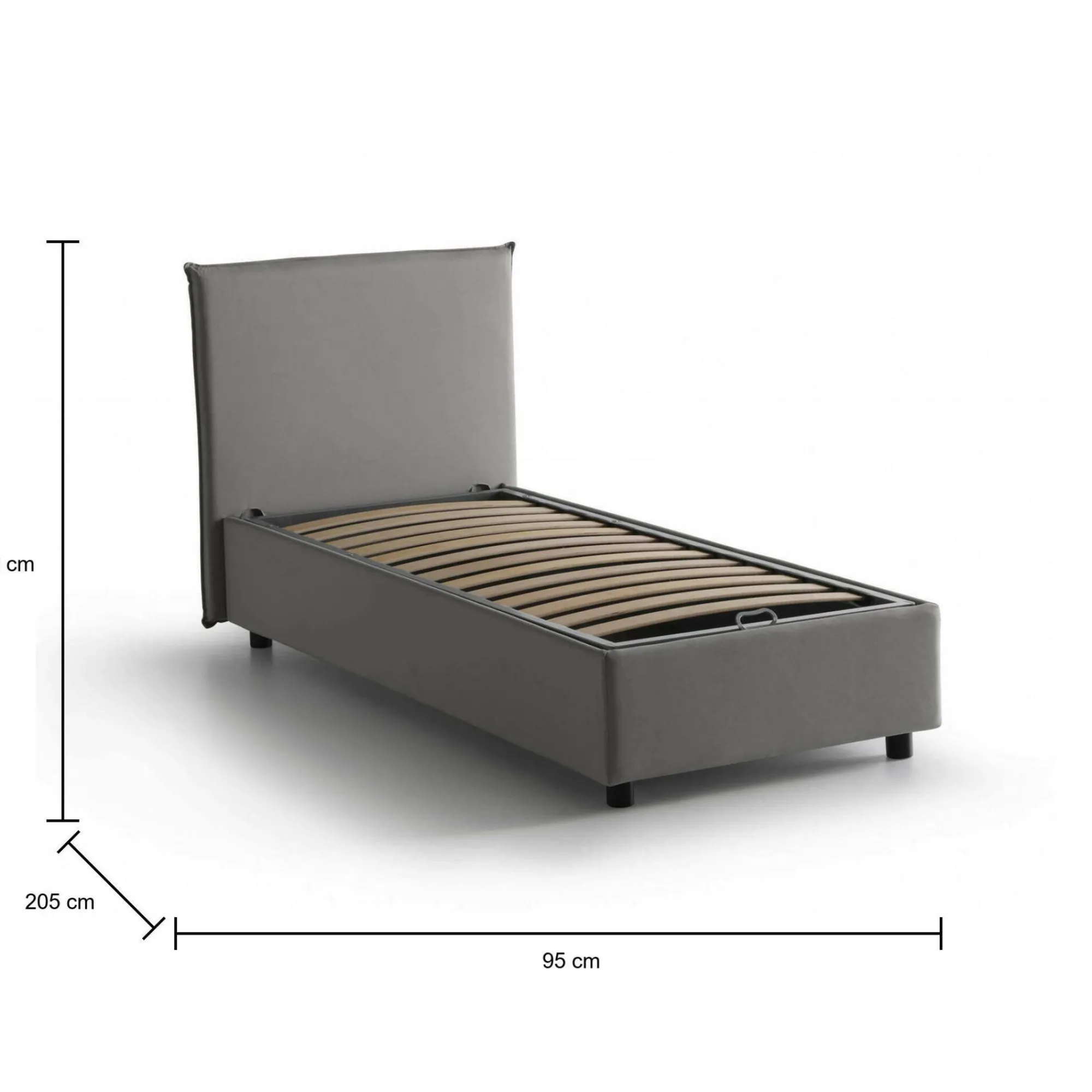 Letto singolo Dapuzz, adatto per materasso Cm 80x190,<Dmora Best