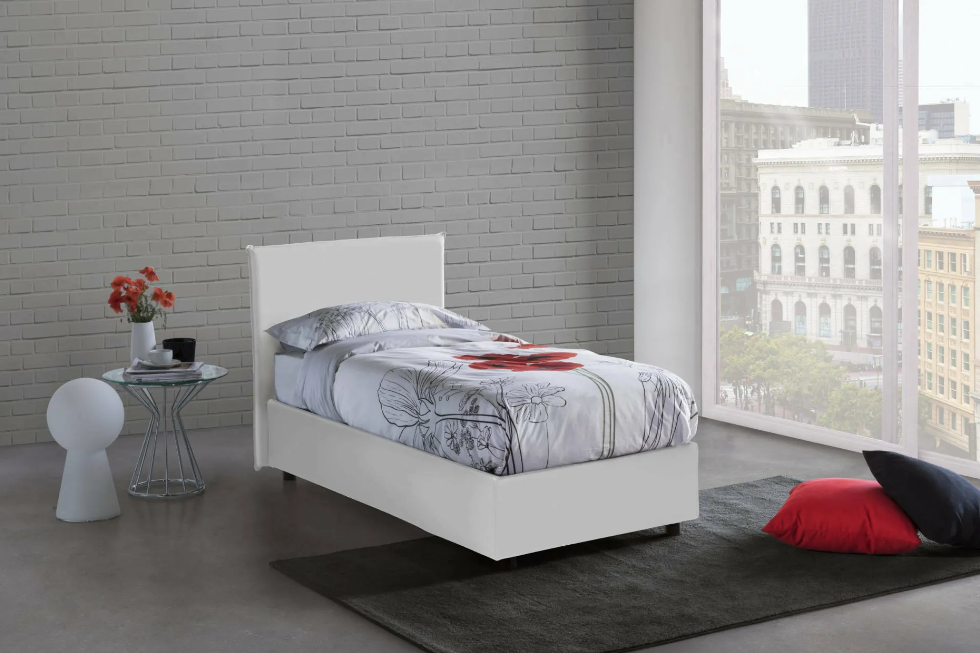 Letto singolo Dbaiocc, con materasso Cm 90x190 incluso,<Dmora Sale