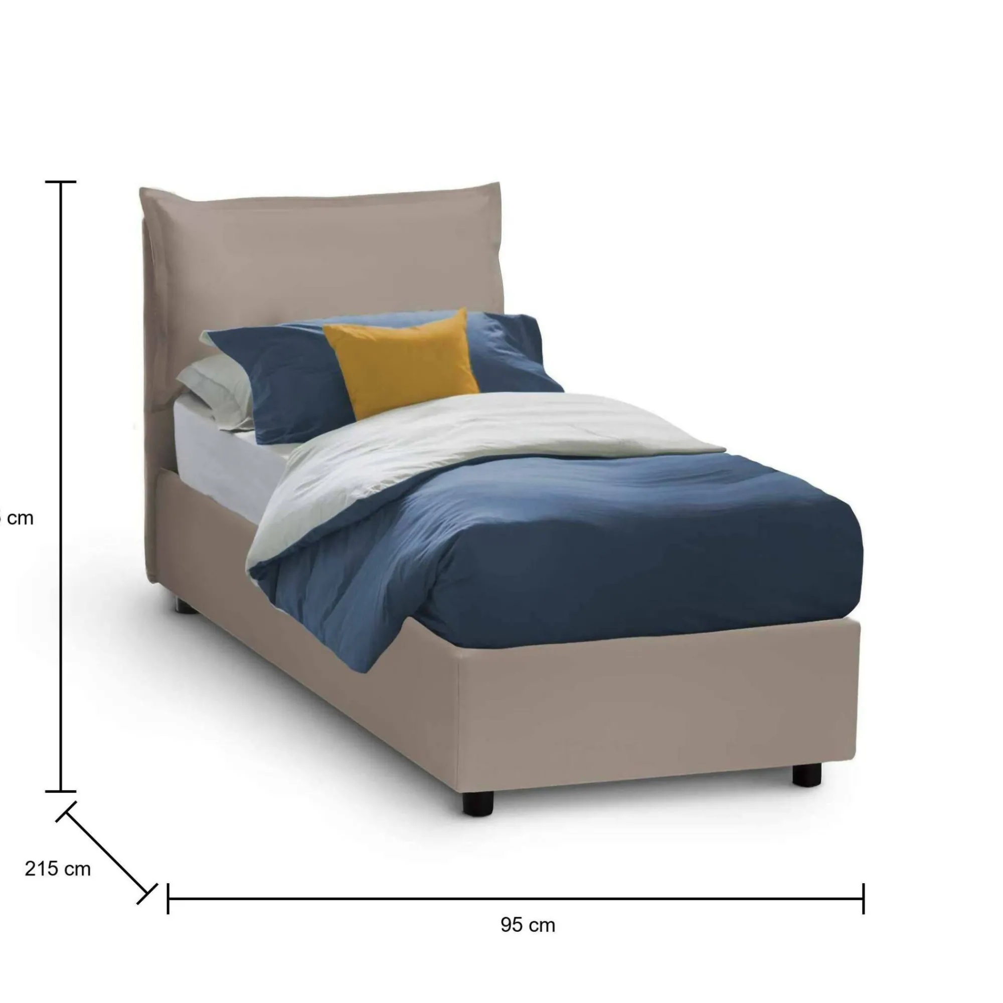 Letto singolo Dbruman, adatto per materasso Cm 80x200,<Dmora Cheap