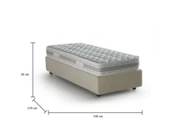 Letto singolo Dmorier, con materasso Cm 90x200 incluso,<Dmora Clearance