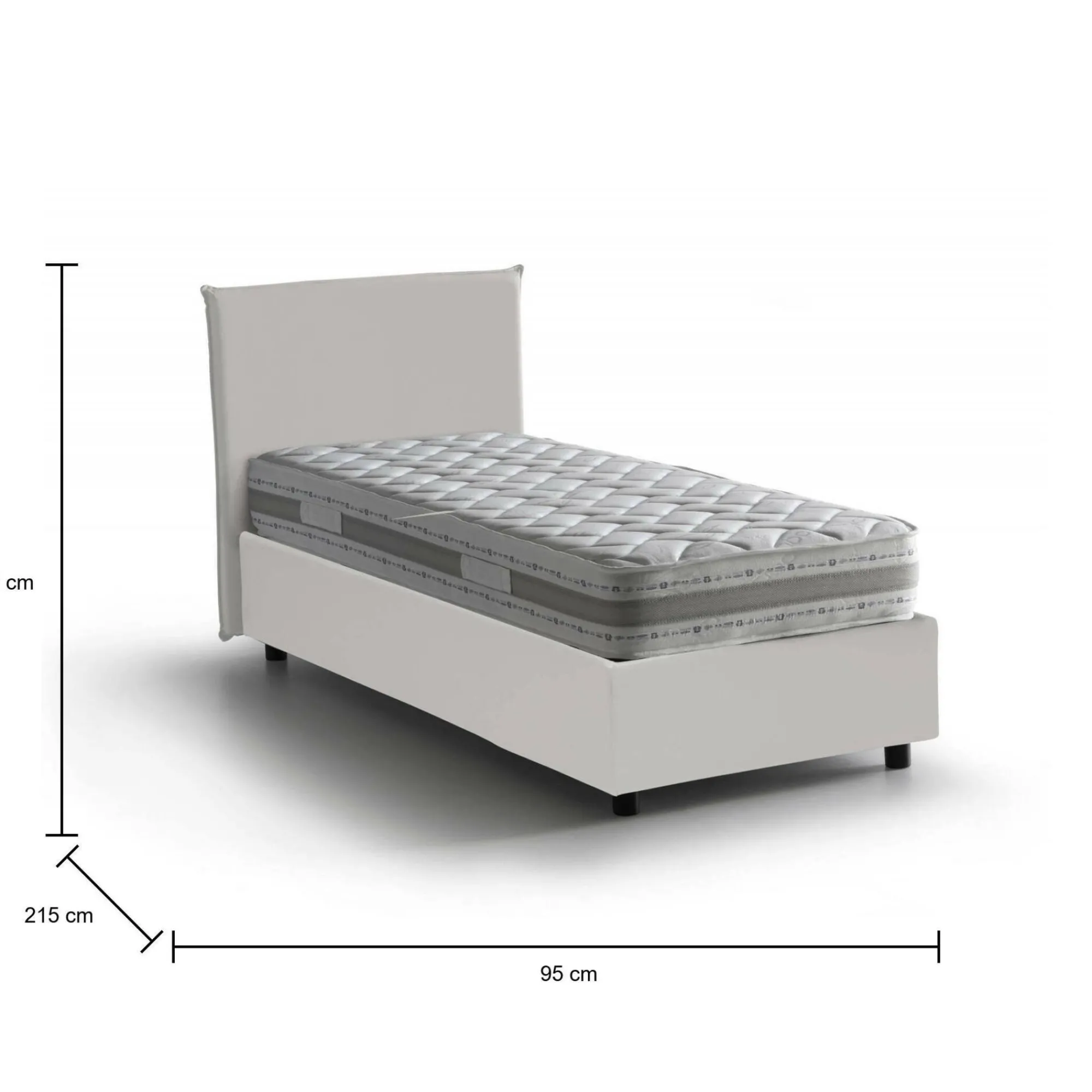 Letto singolo Domnitor, con materasso Cm 80x200 incluso,<Dmora Hot