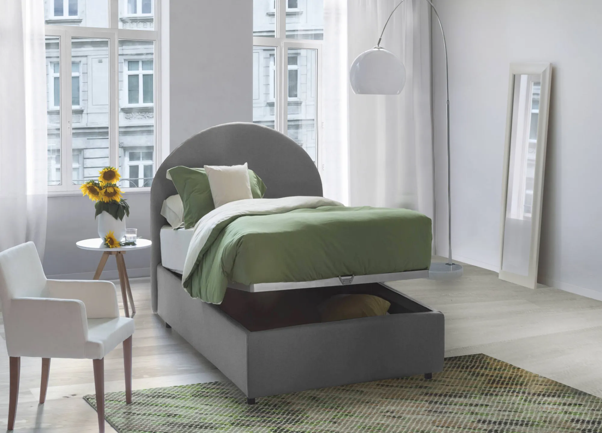 Letto singolo Egle, con materasso Cm 80x190 incluso,<Dmora Best