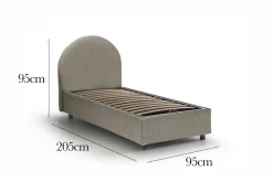 Letto singolo Egle, con materasso Cm 80x190 incluso,<Dmora Hot