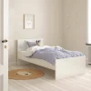Letto singolo Fanny, Sommier per camera da letto, Giroletto per stanza, Struttura porta materasso, 96x197 h80 cm, Bianco<Dmora Clearance