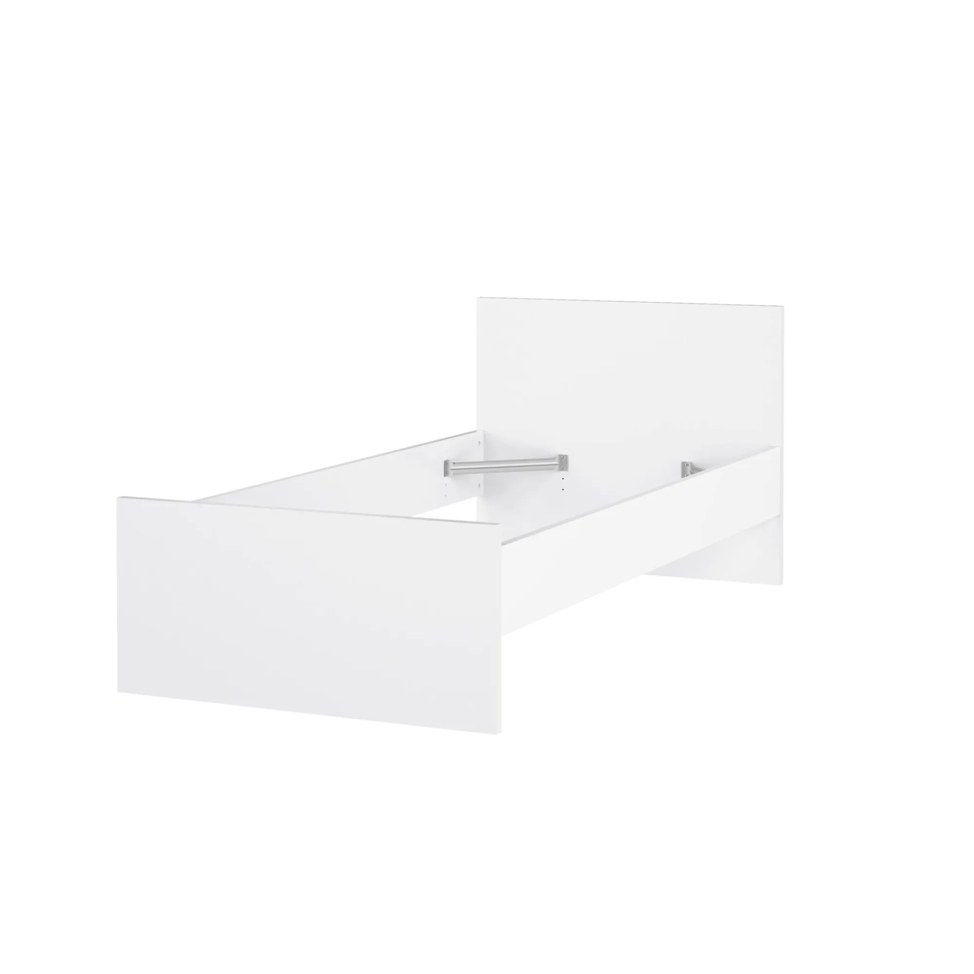 Letto singolo Fanny, Sommier per camera da letto, Giroletto per stanza, Struttura porta materasso, 96x197 h80 cm, Bianco<Dmora Clearance
