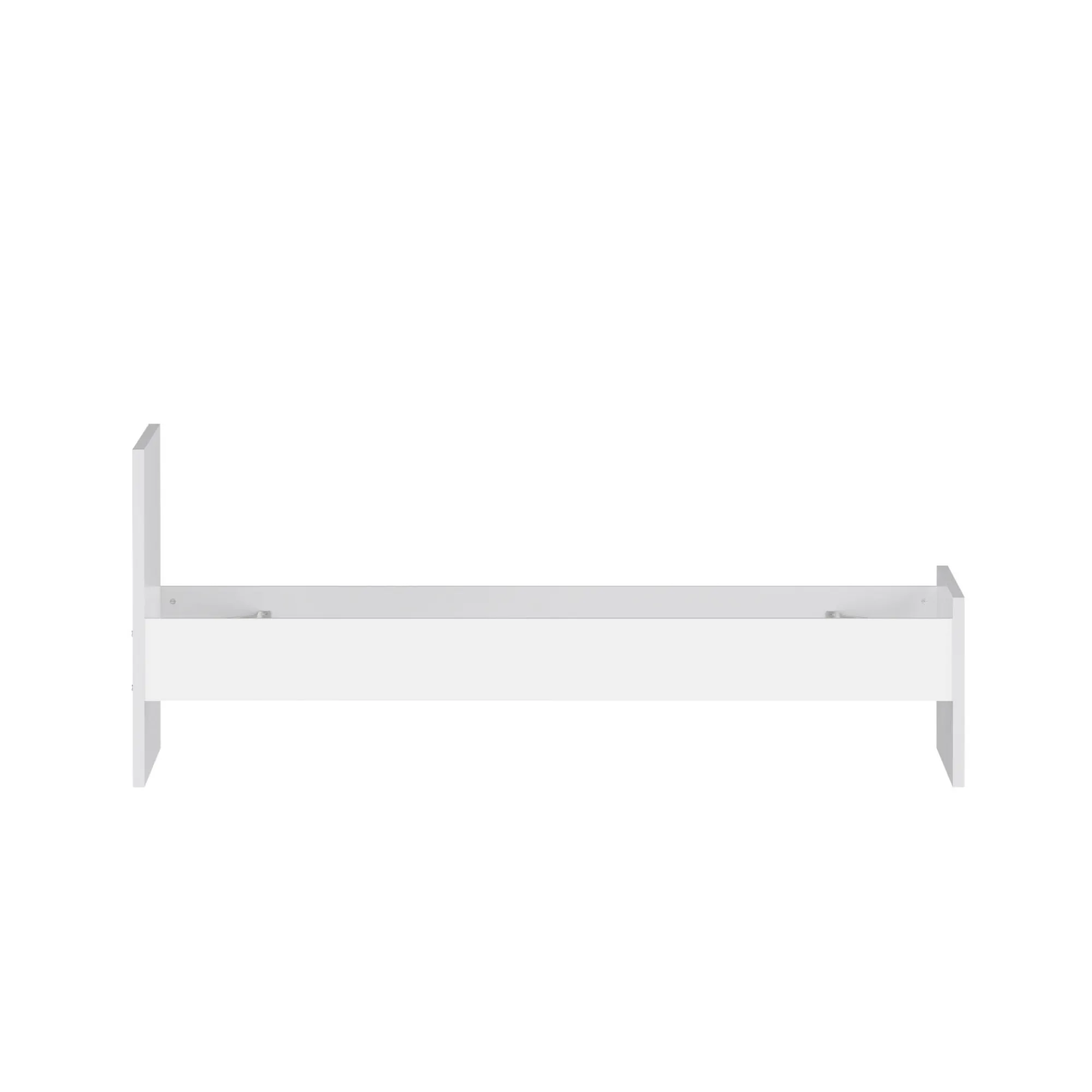 Letto singolo Fanny, Sommier per camera da letto, Giroletto per stanza, Struttura porta materasso, 96x197 h80 cm, Bianco<Dmora Clearance