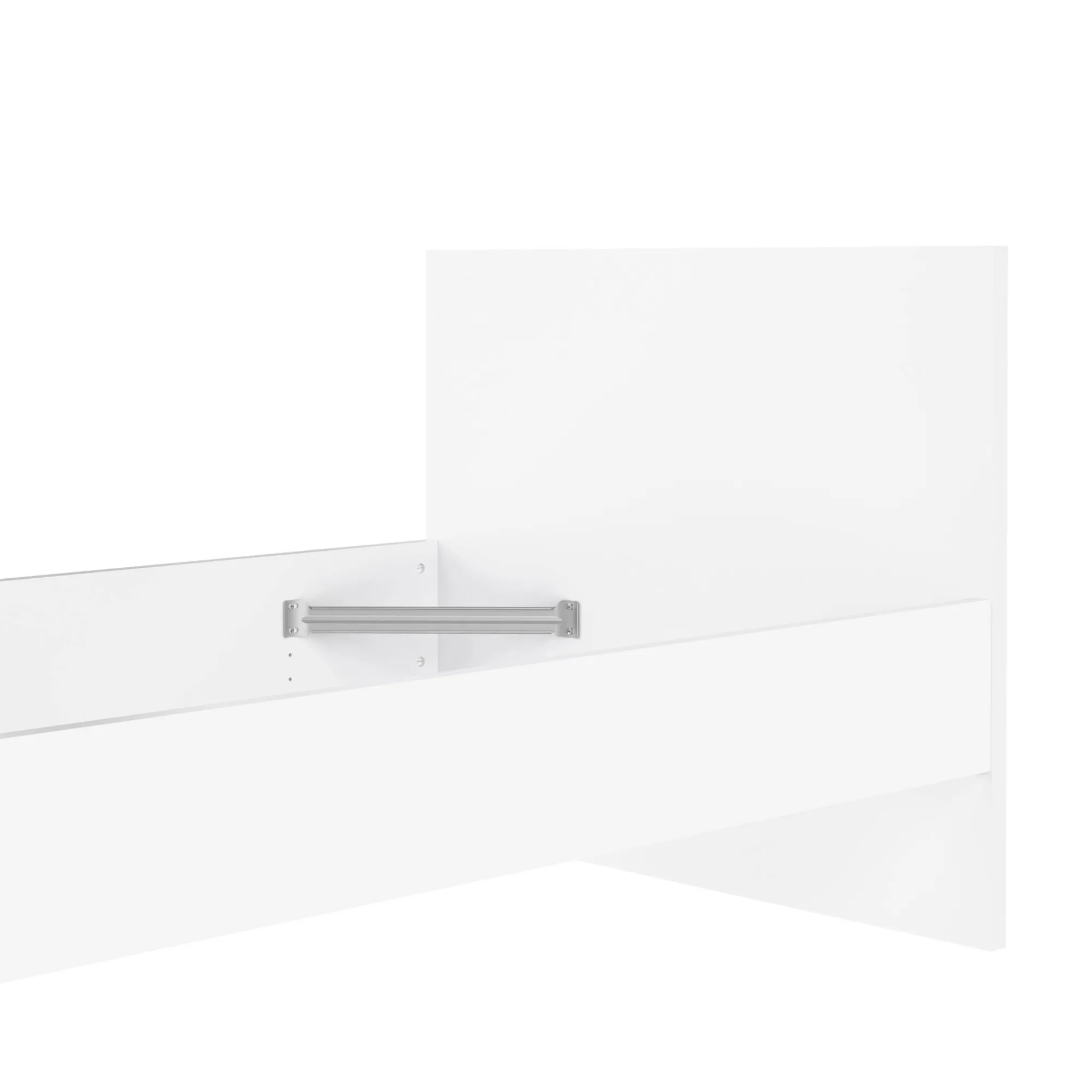 Letto singolo Fanny, Sommier per camera da letto, Giroletto per stanza, Struttura porta materasso, 96x197 h80 cm, Bianco<Dmora Clearance
