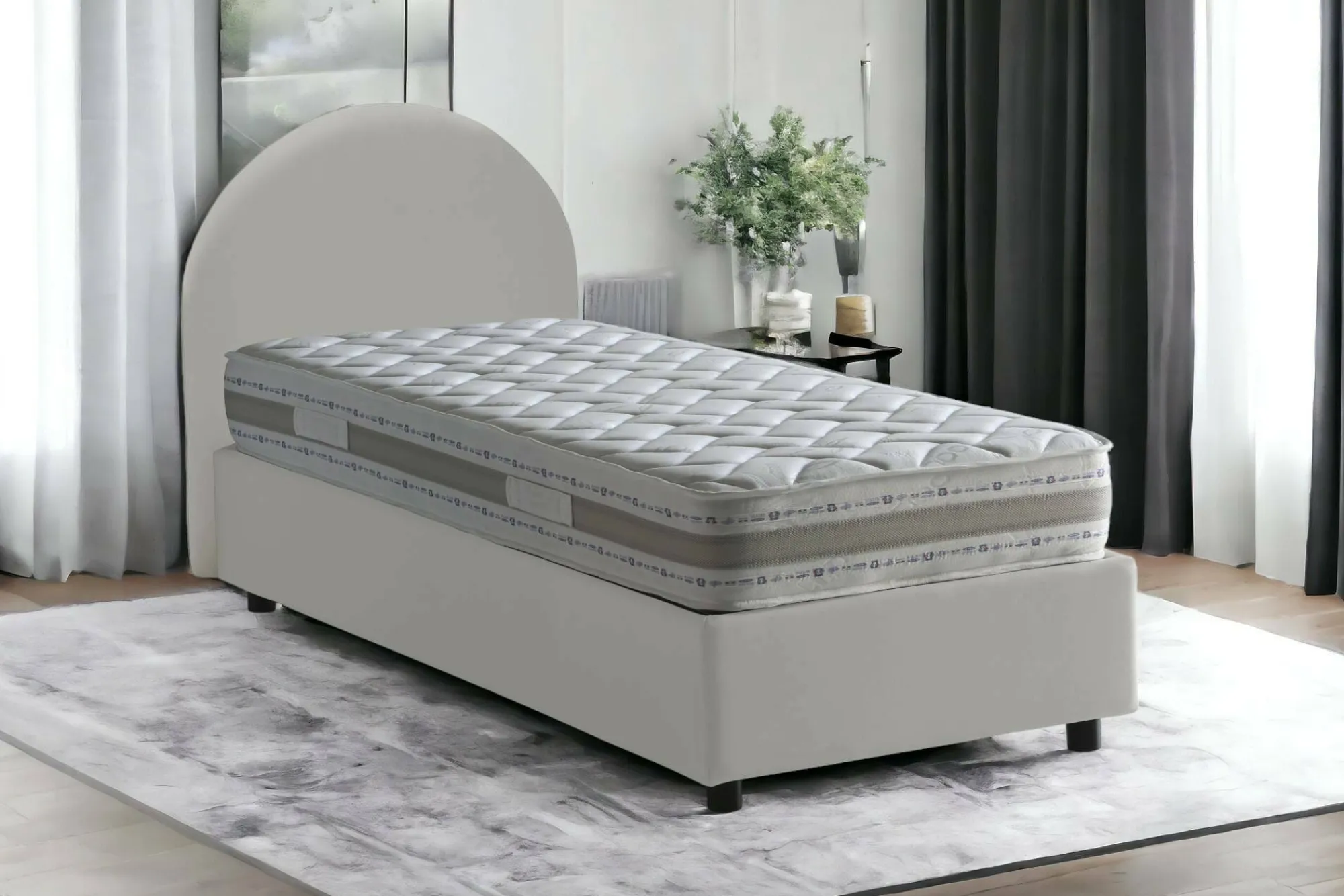 Letto singolo Fedra, adatto per materasso Cm 80x190,<Dmora Discount