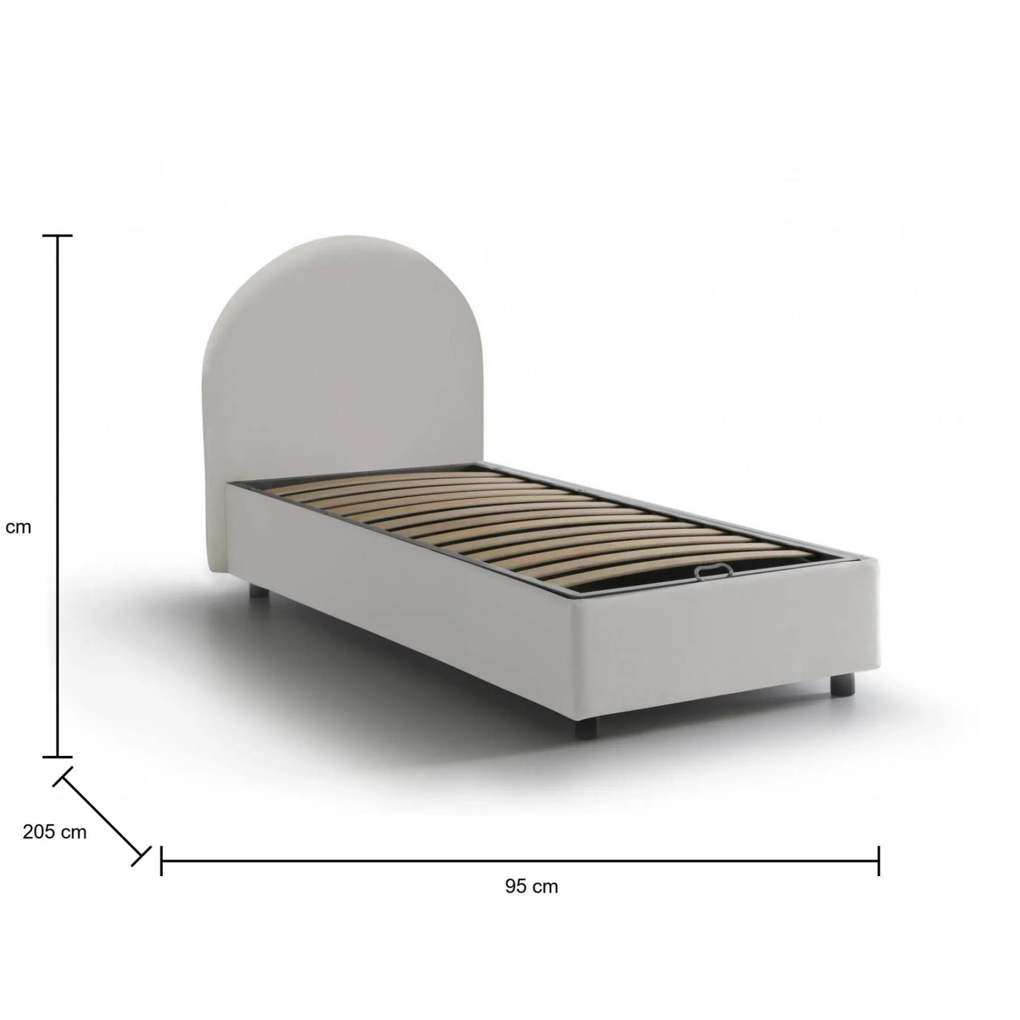 Letto singolo Fedra, adatto per materasso Cm 80x190,<Dmora Discount