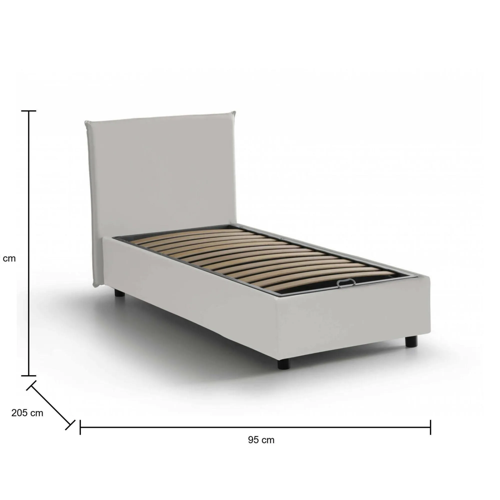 Letto singolo Grecale, adatto per materasso Cm 80x190,<Dmora Flash Sale