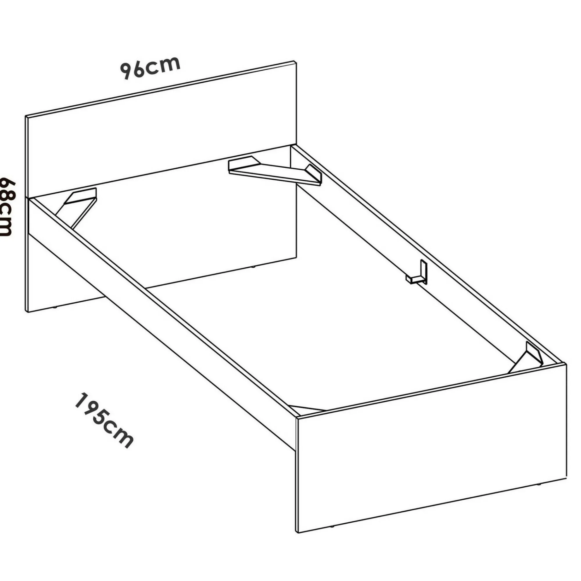Letto singolo Haikui, 96x195 h67 cm,<Dmora Discount