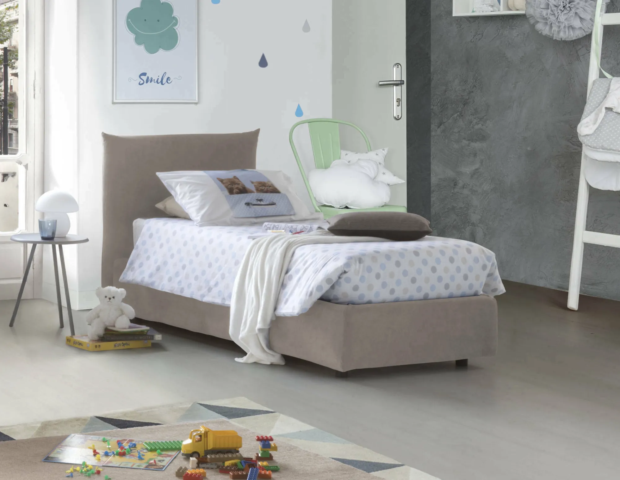 Letto singolo Ippolito, adatto per materasso Cm 80x190,<Dmora Best Sale