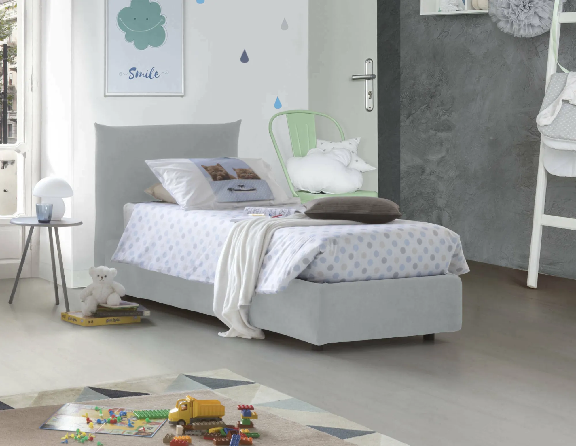 Letto singolo Ippolito, adatto per materasso Cm 80x190,<Dmora Fashion