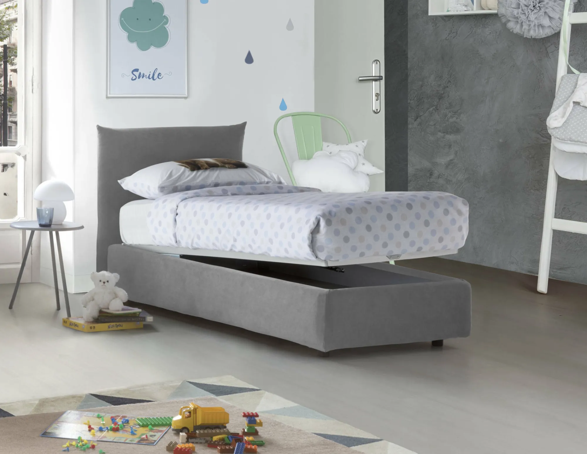 Letto singolo Ippolito, adatto per materasso Cm 80x190,<Dmora Flash Sale