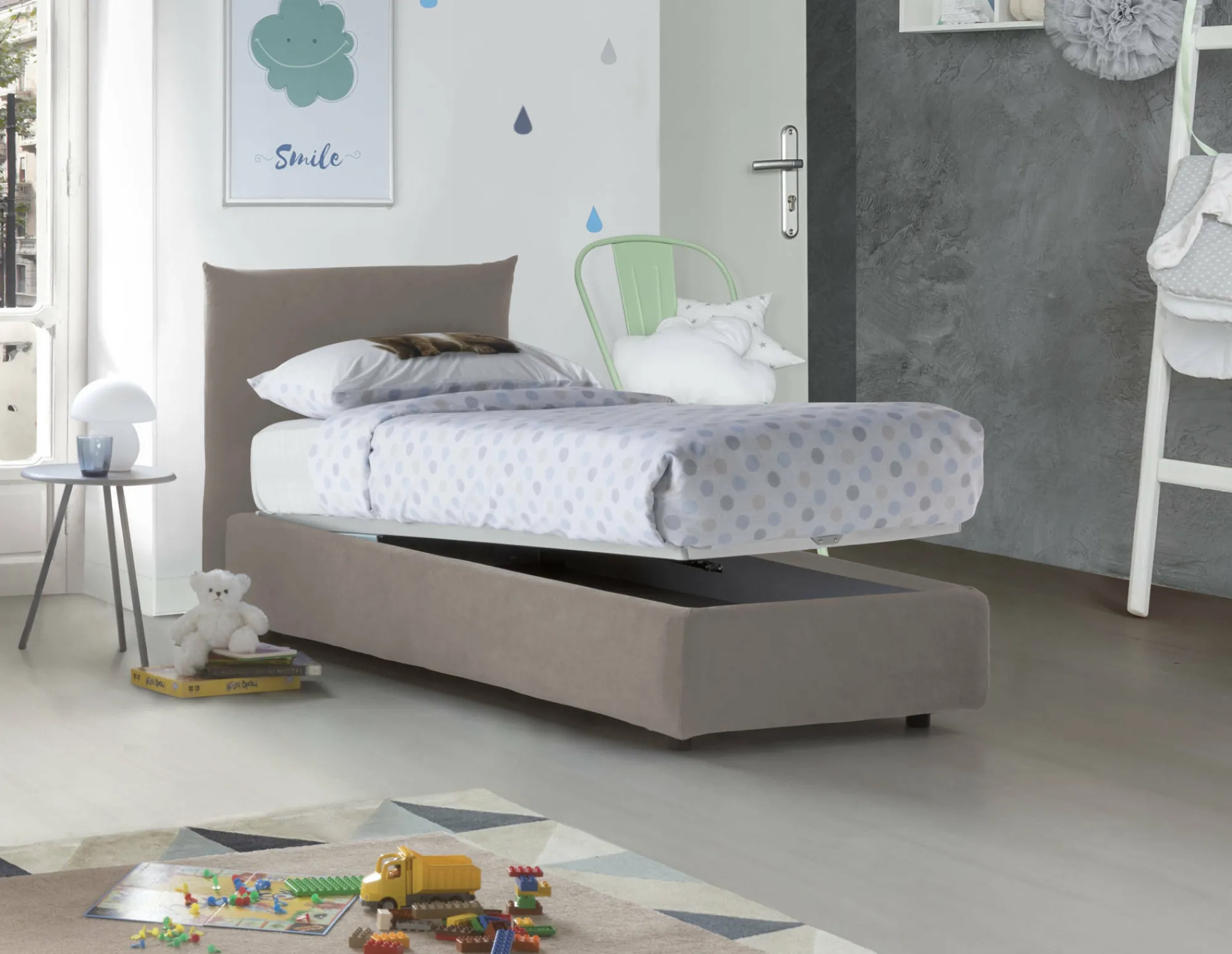Letto singolo Ippolito, adatto per materasso Cm 80x190,<Dmora Best Sale