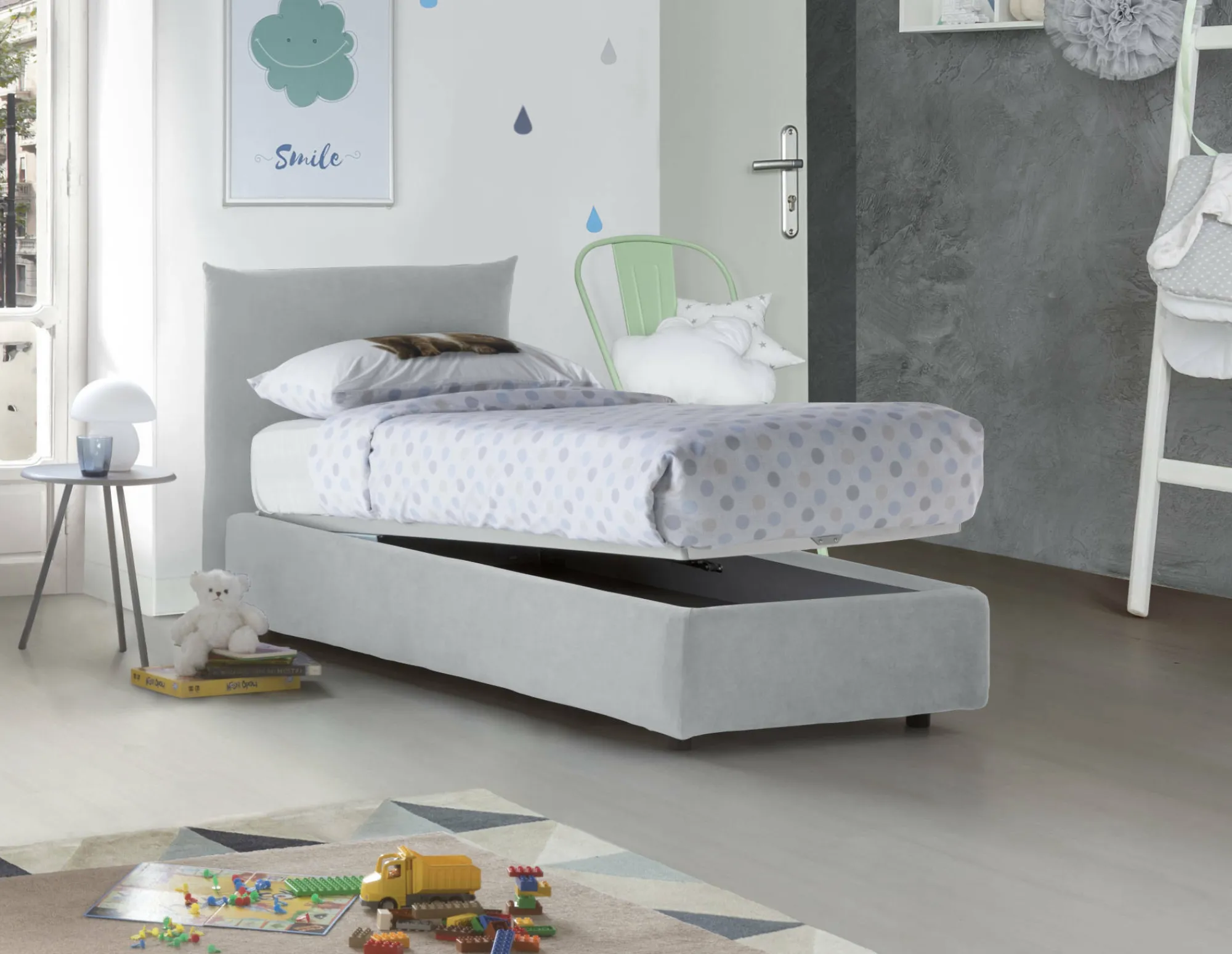 Letto singolo Ippolito, adatto per materasso Cm 80x190,<Dmora Fashion