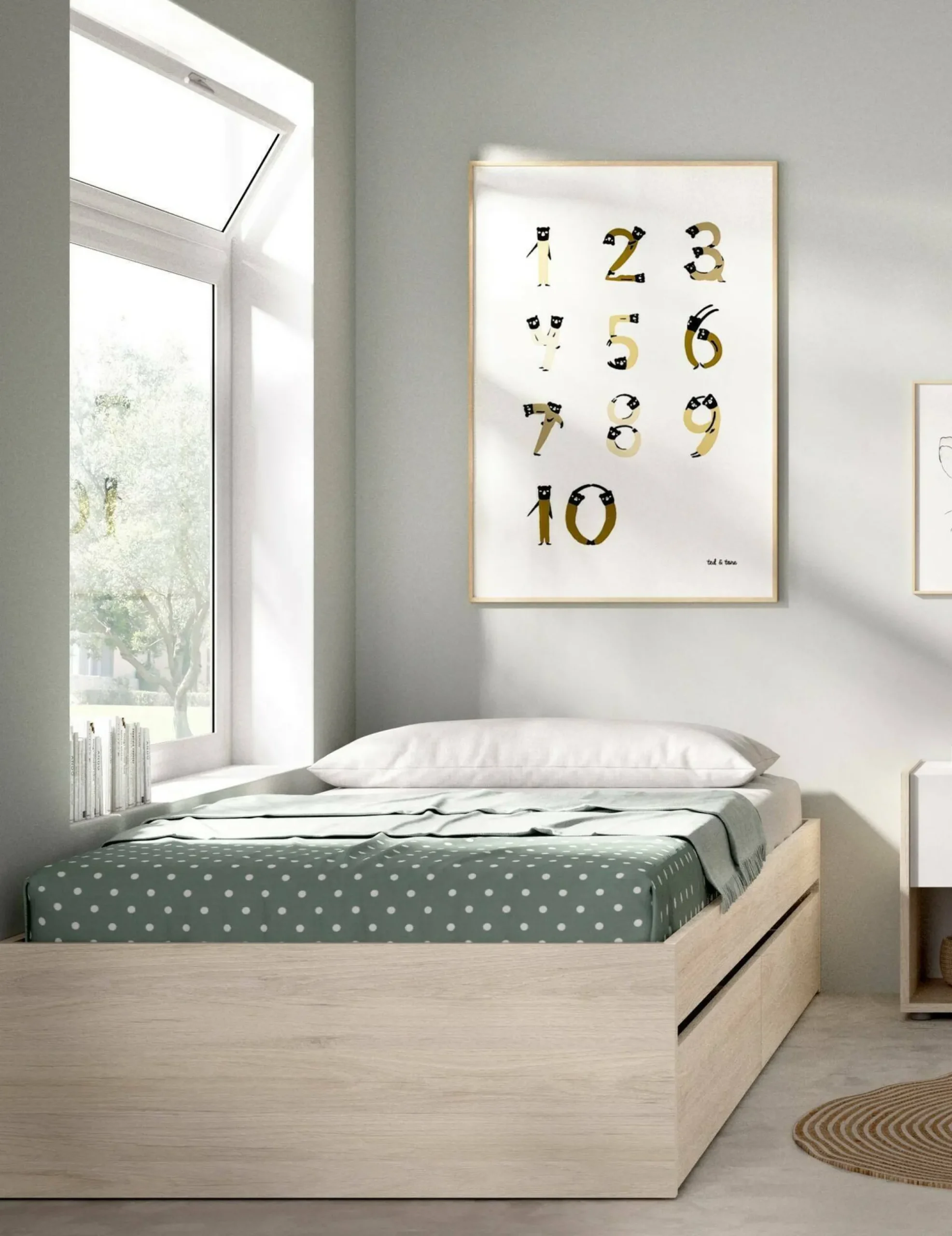 Letto singolo Neki, 96x195 h40 cm,<Dmora Fashion