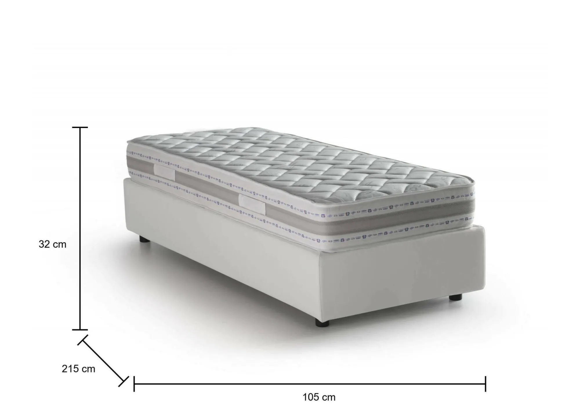 Letto singolo Richilde, con materasso Cm 90x200 incluso,<Dmora Cheap