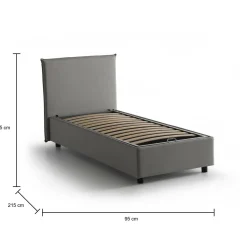 Letto singolo Shana, adatto per materasso Cm 80x200,<Dmora Best Sale