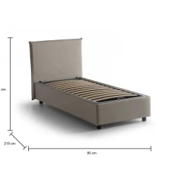 Letto singolo Shana, adatto per materasso Cm 80x200,<Dmora Cheap