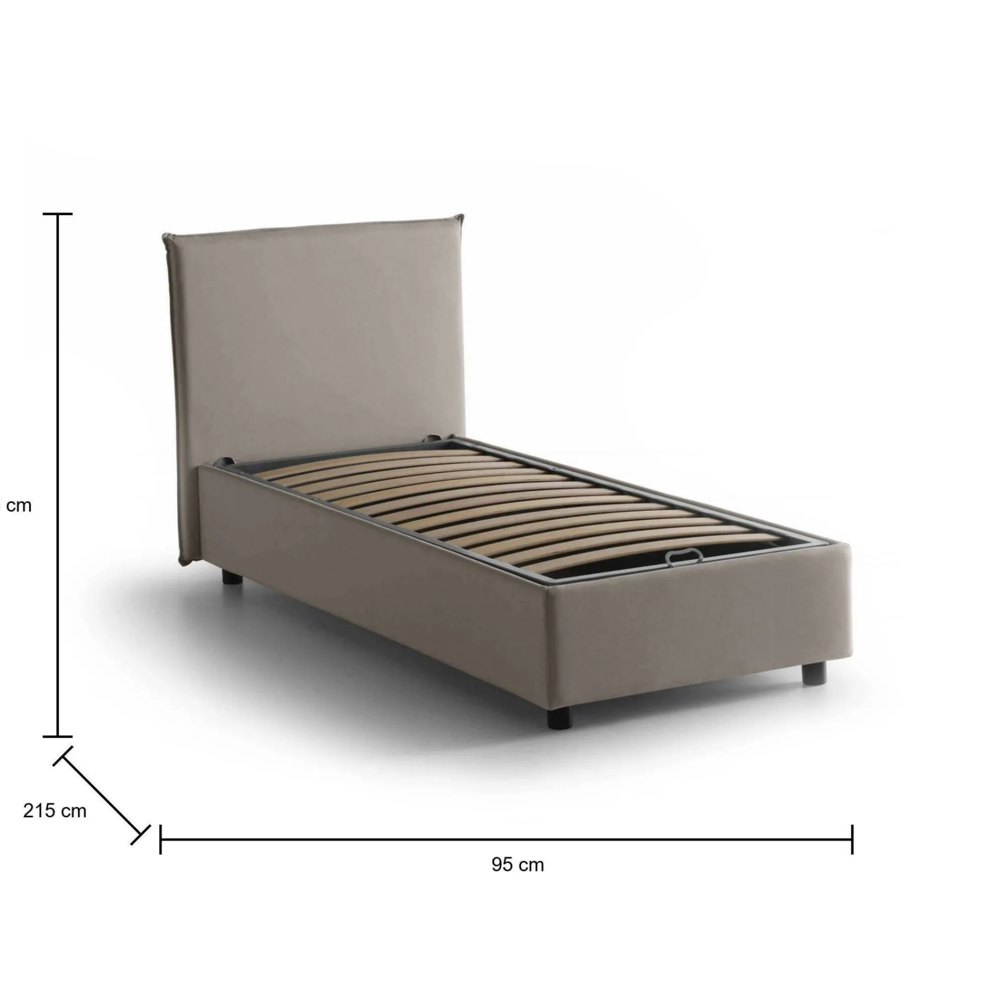 Letto singolo Shana, adatto per materasso Cm 80x200,<Dmora Cheap