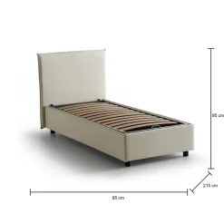 Letto singolo Shana, adatto per materasso Cm 80x200,<Dmora Discount