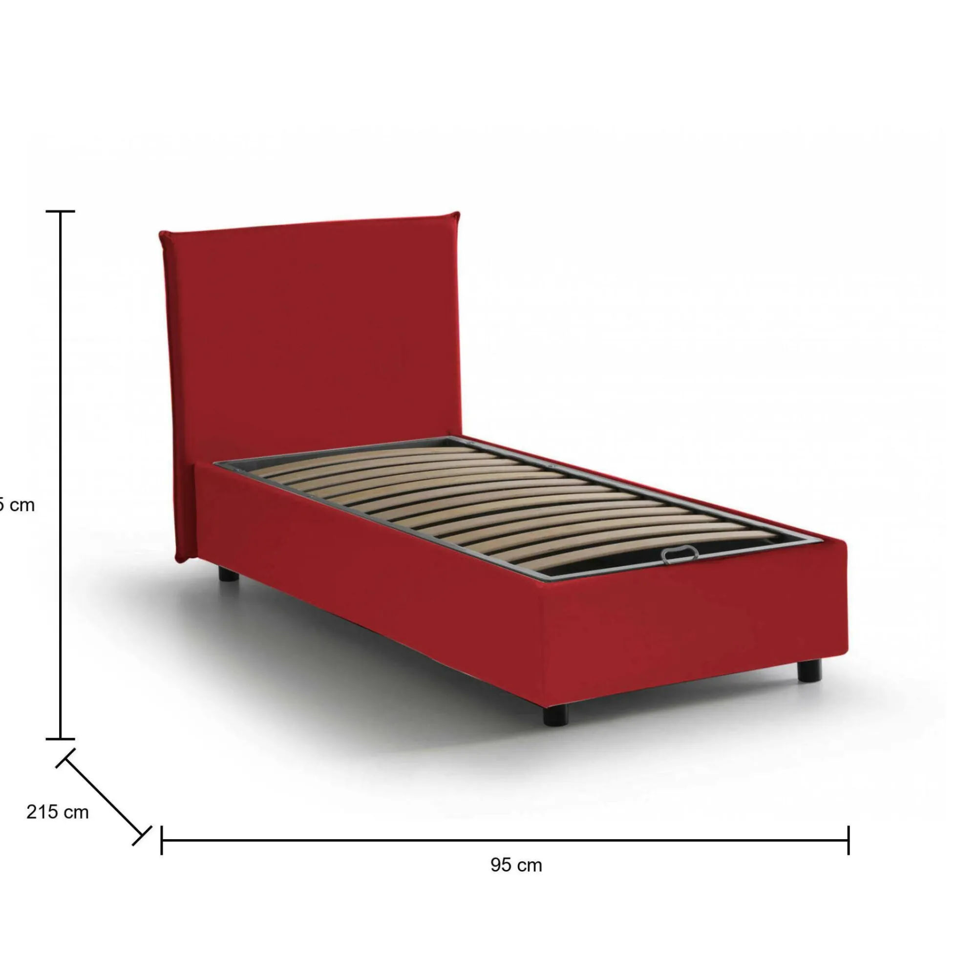 Letto singolo Shana, adatto per materasso Cm 80x200,<Dmora Best