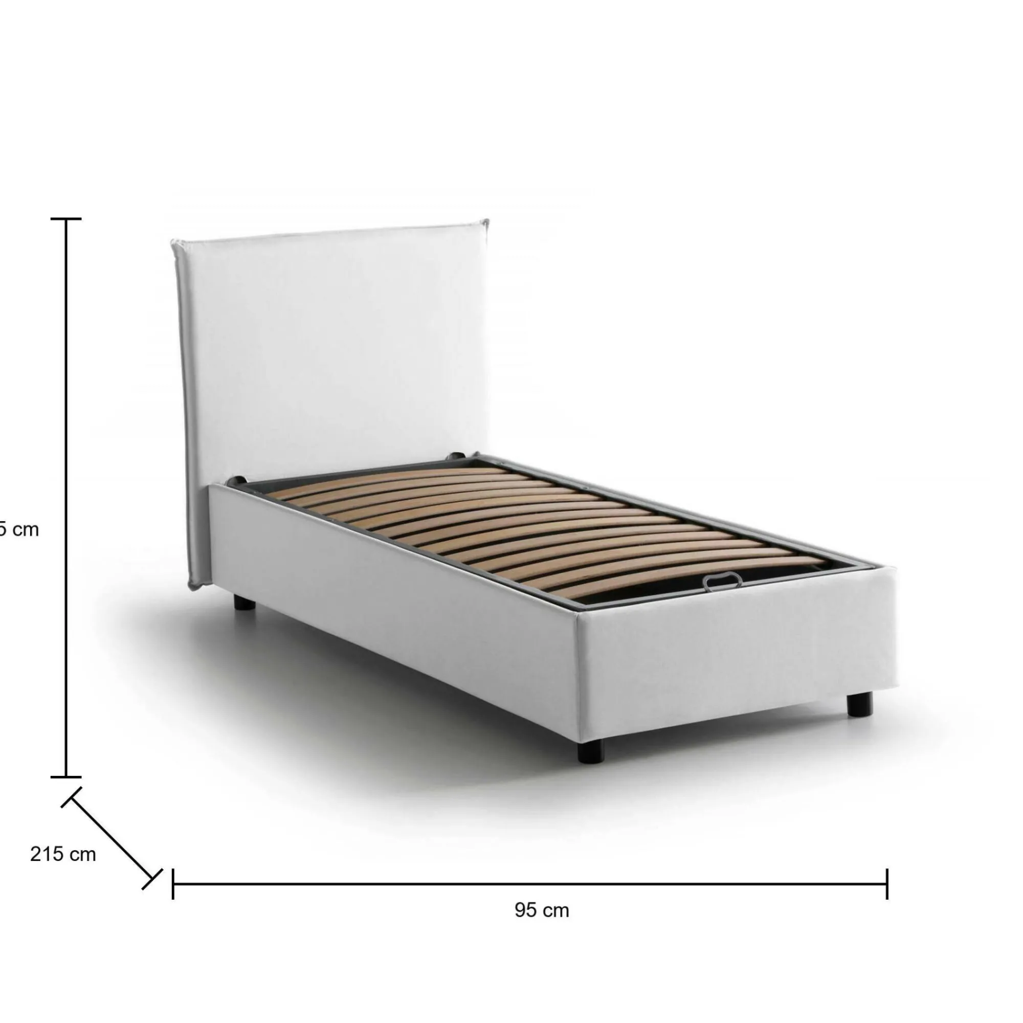 Letto singolo Shana, adatto per materasso Cm 80x200,<Dmora New