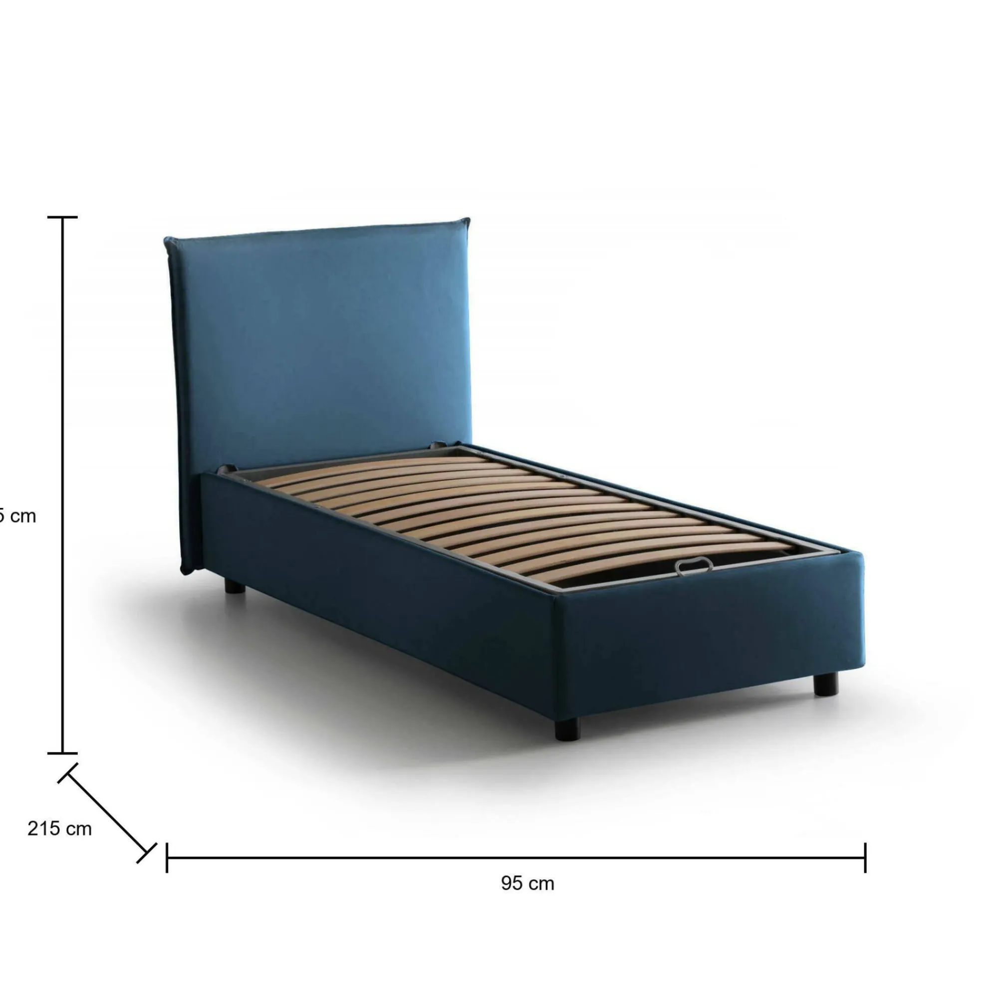 Letto singolo Shana, adatto per materasso Cm 80x200,<Dmora Hot