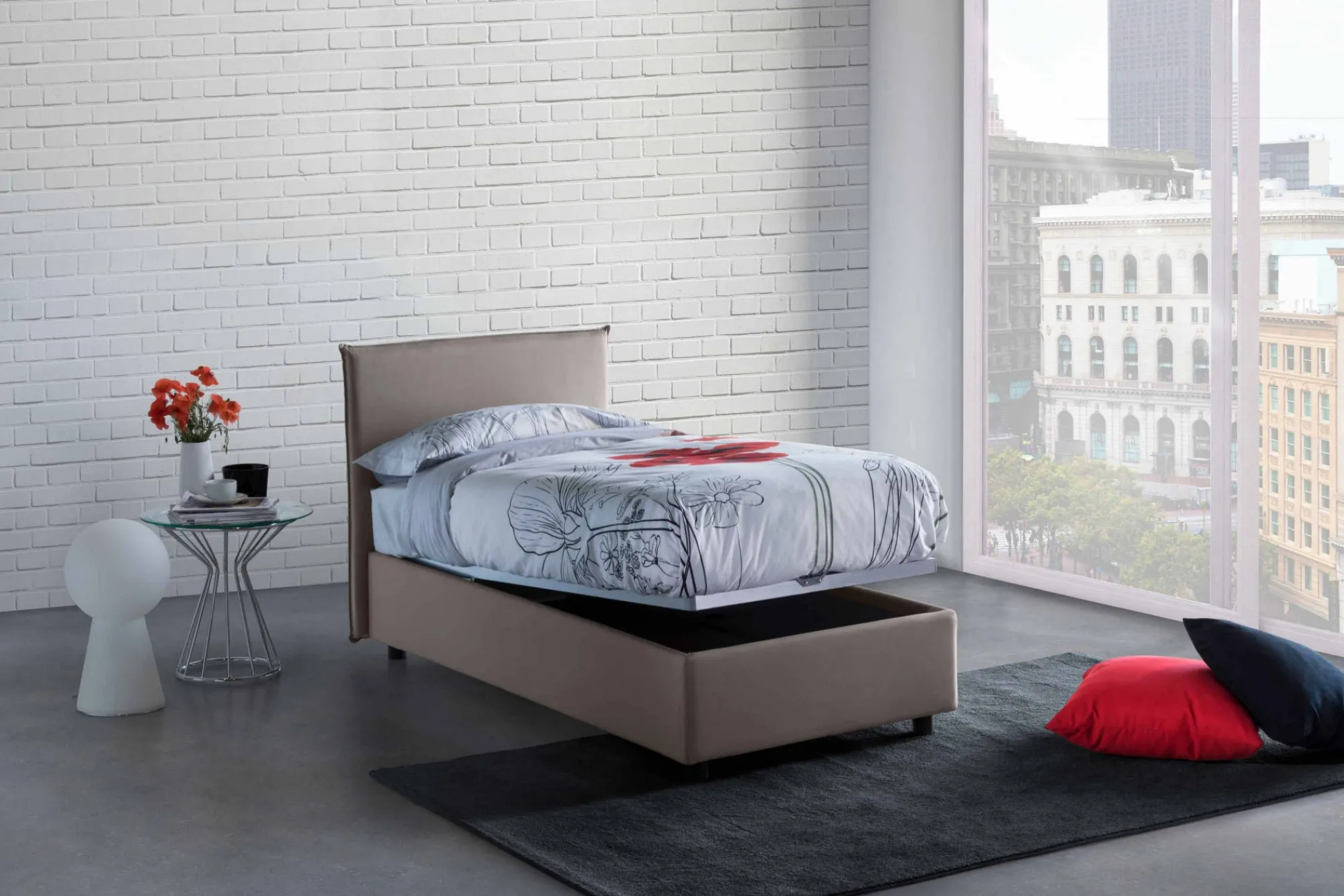 Letto singolo Shana, adatto per materasso Cm 80x200,<Dmora Cheap