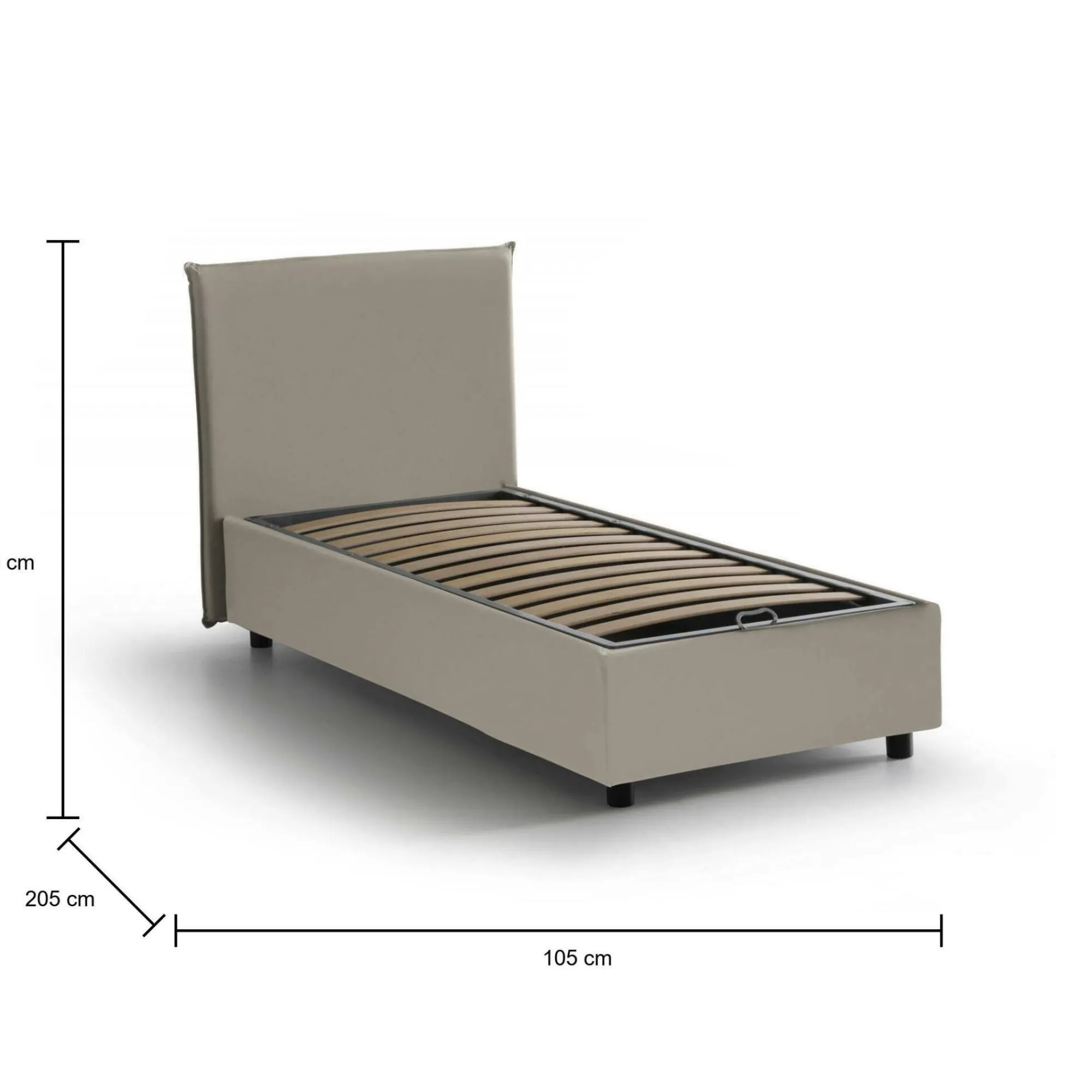 Letto singolo UmmHakim, adatto per materasso Cm 90x190,<Dmora Online