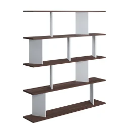 Libreria a quattro ripiani con divisori, cm 130 x 25 x 141, colore e quercia<Dmora Flash Sale