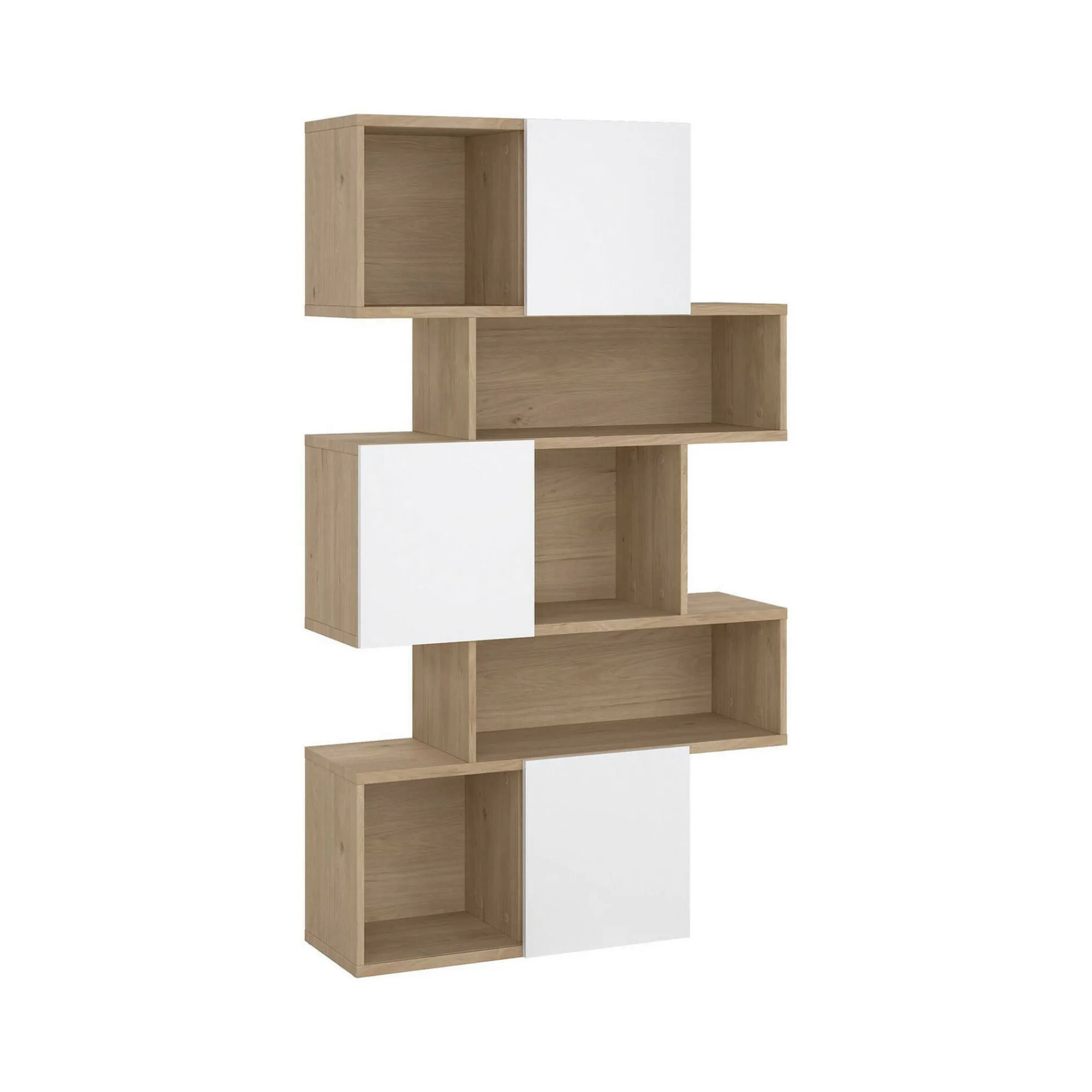 Libreria Acetosella, 32x96 h166 cm, Rovere e Bianco<Dmora Shop